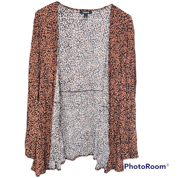 Torrid Plus Size Cheetah Printed Lightweight Woman’s Cardigan Size 2X - Picture 1 of 4